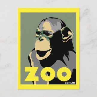 Retro Zoo Berlin Affen Reise Werbung Postkarte