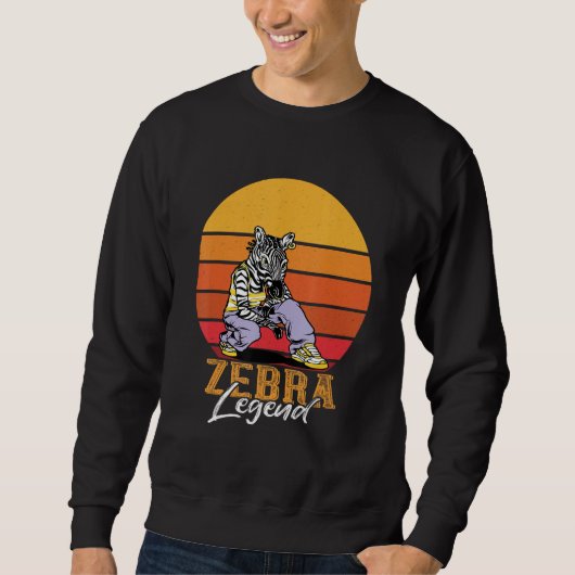 Retro Zookeeper Sunset Zebra Legend Wildlife Anima Sweatshirt (Vorderseite)