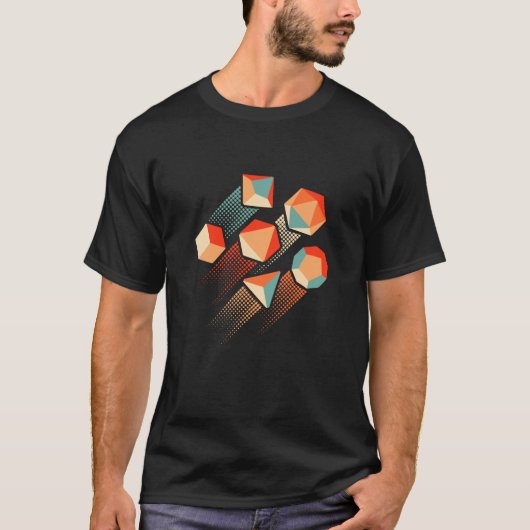Retro Zoom RPG Gamer Dice T-Shirt (Vorderseite)