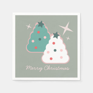 Retro-Zuckerkekse Groovy Weihnachten Serviette