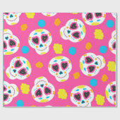 Retro Zuckerschädel Geschenkpapier (Flach)