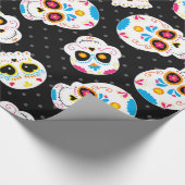 Retro Zuckerschädel Geschenkpapier (Ecke)