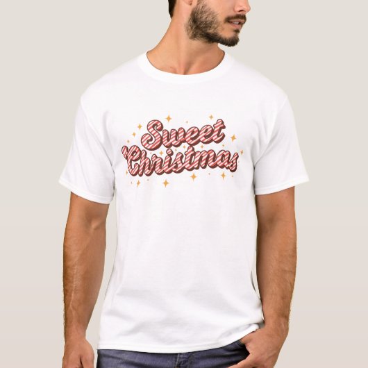 Retro-Zuckerstangen-Weihnachts-Shirt | Süße Feiert T-Shirt (Vorderseite)