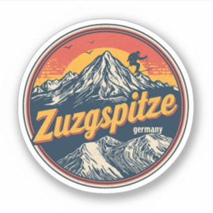 Retro Zugspitze bayerische Outdoor Natur Geschenke Aufkleber