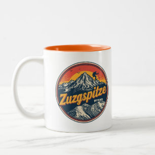 Retro Zugspitze bayerische Outdoor-Naturgeschenke Zweifarbige Tasse