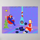 Retro Zuhause für das Weihnachtsgebäck Poster (Vorne)