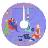 Retro Zuhause für den Polyester Weihnachtsbaumdecke (Vorderseite)