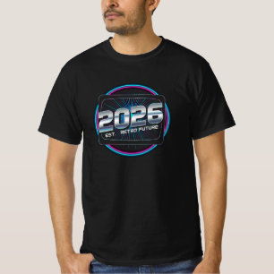 Retro-Zukunft 2026 Vintage-Sci-Fi-Design T-Shirt