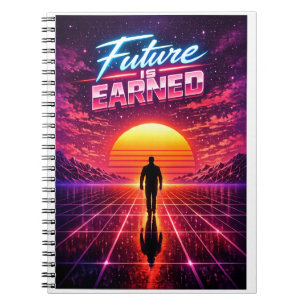 Retro-Zukunft Motivationsposter Notizblock