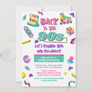 Retro - Zurück zu den 90er Jahren Wiedereinladung Einladung