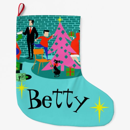 Retro Zutat der Weihnachtsbaum-Strumpf Großer Weihnachtsstrumpf (Vorderseite)