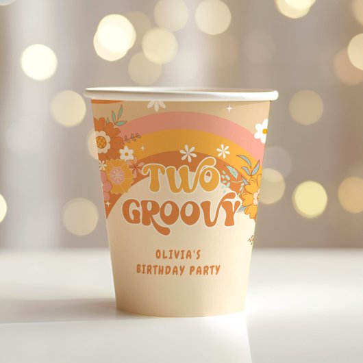 Retro zwei großartige Geburtstagskuppen Pappbecher