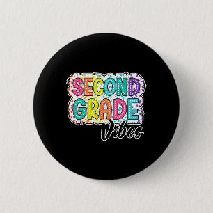 Retro-Zweite-Klasse-Stimmung Zurück zur Schule 2. Button