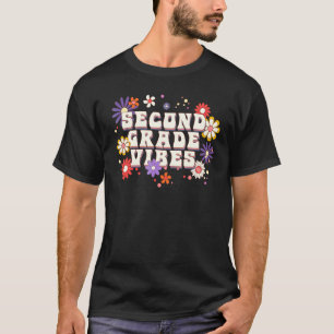 Retro-Zweite-Klasse-Vibes-Boho-Blumen-Hippie-Lehre T-Shirt