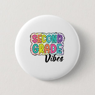 Retro-Zweite-Klasse-Vibes Zurück zur Schule 2. Kla Button