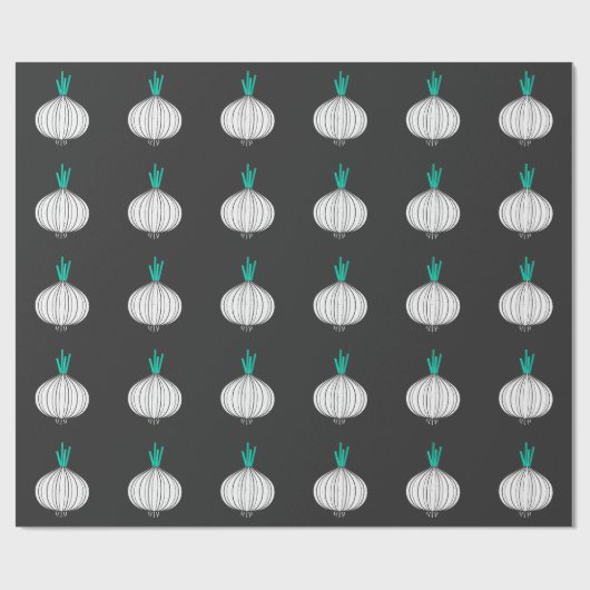 Retro Zwiebeln Funny Vegetables Grafik Geschenkpapier (Flach)