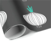 Retro Zwiebeln Funny Vegetables Grafik Geschenkpapier (Rolleneckpunkt)