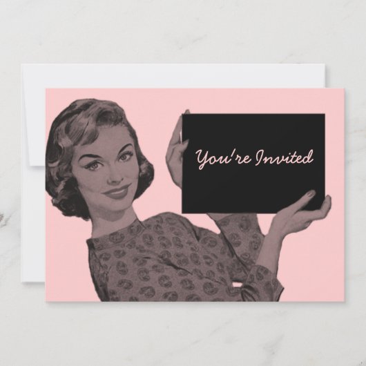 Retro-Zwischenablage Einladung (Vorderseite)