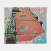 Retro-Zyklusarbeit Fleecedecke (Vorderseite (Horizontal))