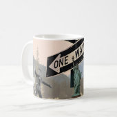 Retroamerikanische Collage Kaffeetasse (Vorderseite Links)
