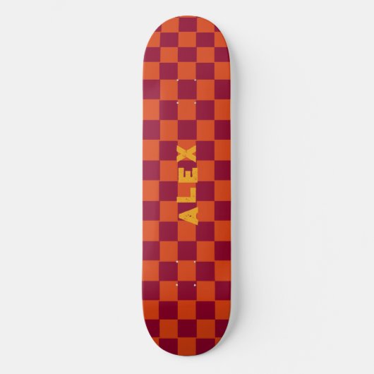 Retroästhetisches trendiges Schachbrettmuster Skateboard (Vorderseite)
