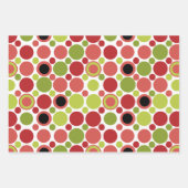 Retroblase rot, grün und rosa geschenkpapier set (Vorderseite)