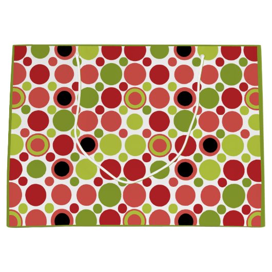 Retroblase rot, grün und rosa große geschenktüte (Vorderseite)