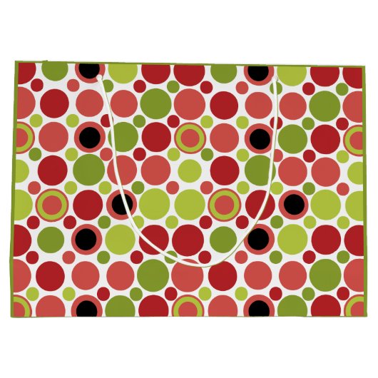 Retroblase rot, grün und rosa große geschenktüte (Rückseite)