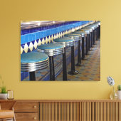 Retroblau Bar hocker Impressionismus Leinwanddruck (Insitu (Wohnzimmer))