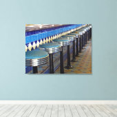 Retroblau Bar hocker Impressionismus Leinwanddruck (Insitu (Holzboden))