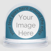 Retroblau Custom Foto Snow Globe Geschenk Schneekugeln (Vorderseite)