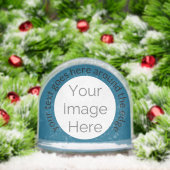 Retroblau Custom Foto Snow Globe Geschenk Schneekugeln (Weihnachten)