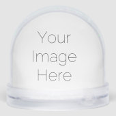 Retroblau Custom Foto Snow Globe Geschenk Schneekugeln (Rückseite)