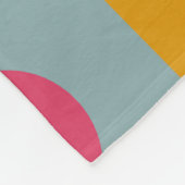 Retroblau-gelb-rosa Kreismuster Fleecedecke (Ecke)