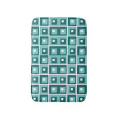Retroblau geometrisches Quadratmuster Badematte (Vorderseite Vertikal)