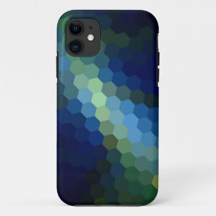 Retroblau Hexagon nahtlose abstrakte Kunst iPhone 11 Hülle