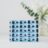 Retroblau Postkarte (Stehend Vorderseite)