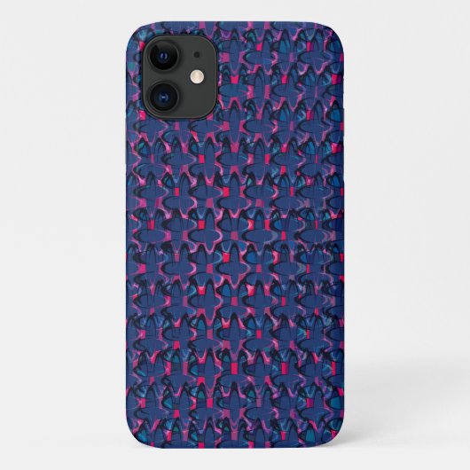 Retroblau und rosa Muster Case-Mate iPhone Hülle (Rückseite)