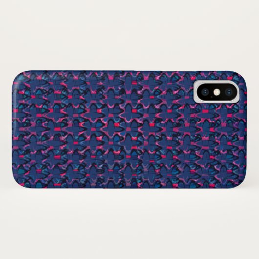 Retroblau und rosa Muster Case-Mate iPhone Hülle (Rückseite (Horizontal))