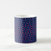 Retroblau und rosa Muster Kaffeetasse (Mittel)