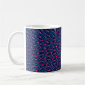 Retroblau und rosa Muster Kaffeetasse (Links)