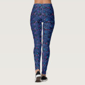 Retroblau und rosa Muster Leggings (Rückseite)