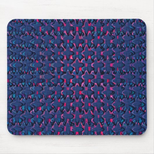 Retroblau und rosa Muster Mousepad (Vorne)