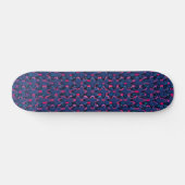 Retroblau und rosa Muster Skateboard (Horizontal)