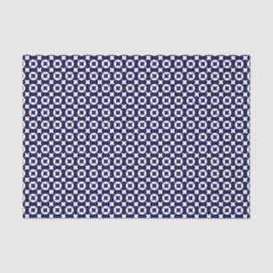 Retroblaue ineinandergreifende Kreise geometrische Seidenpapier