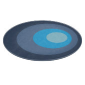 Retroblaue Kreise Schneidebrett (Ecke)