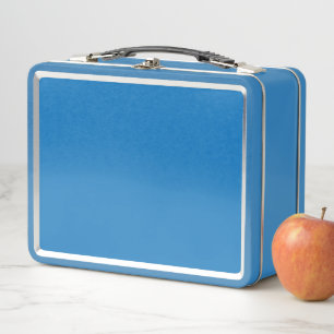 Retroblaue Metall-Lunchbox personalisiert für Kind Metall Brotdose