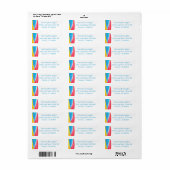 Retroblaue Regenbogenwelle Modern Rot Gelb (Vorne)