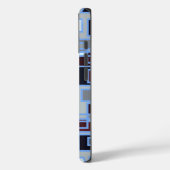 Retroblaue und graue Rechtecke Case-Mate iPhone Hülle (Rückseite / Links)