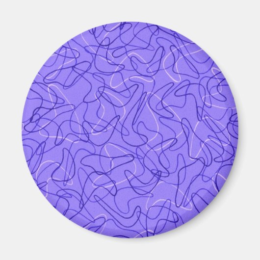 Retroblauer Bumerang Magnet (Vorne)